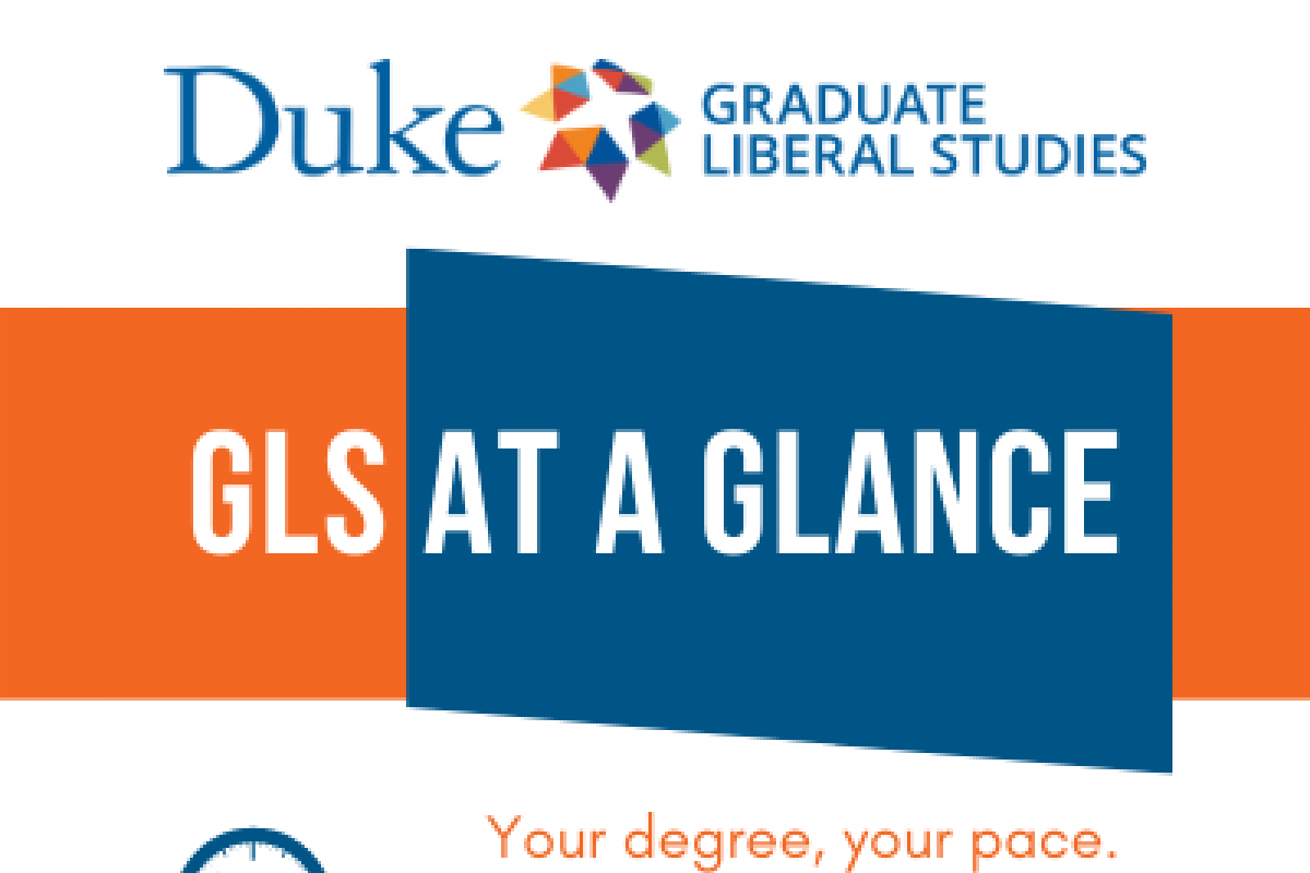 Infographic displaying statistics about Duke's Graduate Liberal Studies program